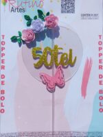 Topo de Bolo Flutuante 50Tei - Flores