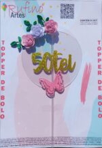 Topo de Bolo Flutuante 50Tei - Flores