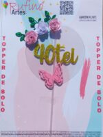 Topo de Bolo Flutuante 40Tei - Flores