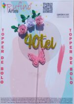 Topo de Bolo Flutuante 40Tei - Flores