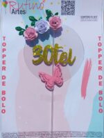 Topo de Bolo Flutuante 30Tei - Flores