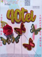 Topo de Bolo 40Tei Eva Com Flor Vermelha