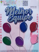 Topo de Bolo Melhor Equipe Balão Eva