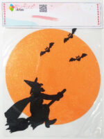 Decoração Parede EVA - Bruxa Preto/Laranja - 40x40cm - 1 Und