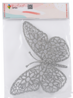 Decoração Parede TNT - Borboleta Prata - 46x34cm - 1 Und