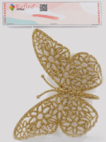 Decoração Parede TNT - Borboleta Ouro - 46x34cm - 1 Und