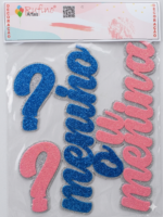 Decoração Parede EVA - Chá Revelação - 45x29cm - 3 Peças - 1 Und