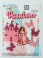 Topo de Bolo Realeza Rosa Scrapbook EVA