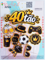 Topo de Bolo Feliz Aniversário 40Tão