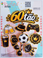 Topo de Bolo Feliz Aniversário 60Tão