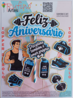 Topo de Bolo Feliz Aniversário Musculação Masculino Mod 02