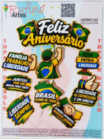 Topo de Bolo Tema Verde Amarelo
