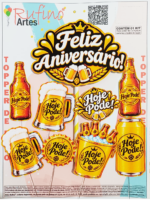 Topo de Bolo Cerveja Amarela