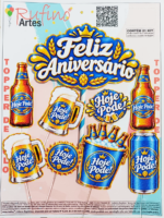 Topo de Bolo Cerveja Azul