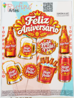 Topo de Bolo Cerveja Vermelha